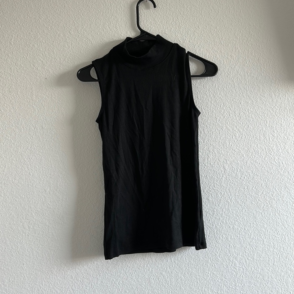 black low turtle neck tank top